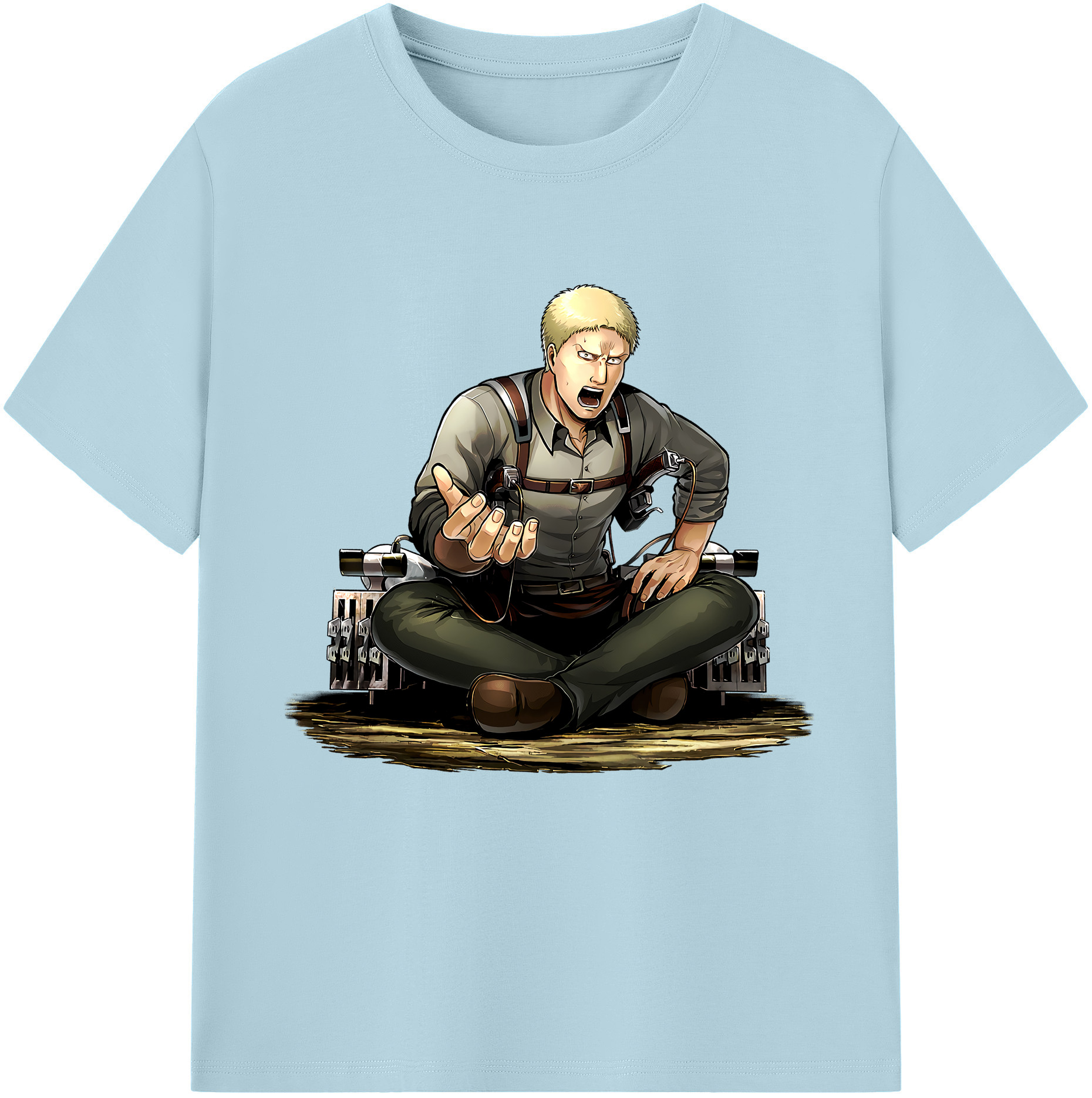 （画像用） 進撃の巨人 ライナー・ブラウン Attack on Titan Reiner Braun 綿100％半袖Tシャツ（フロントプリント）